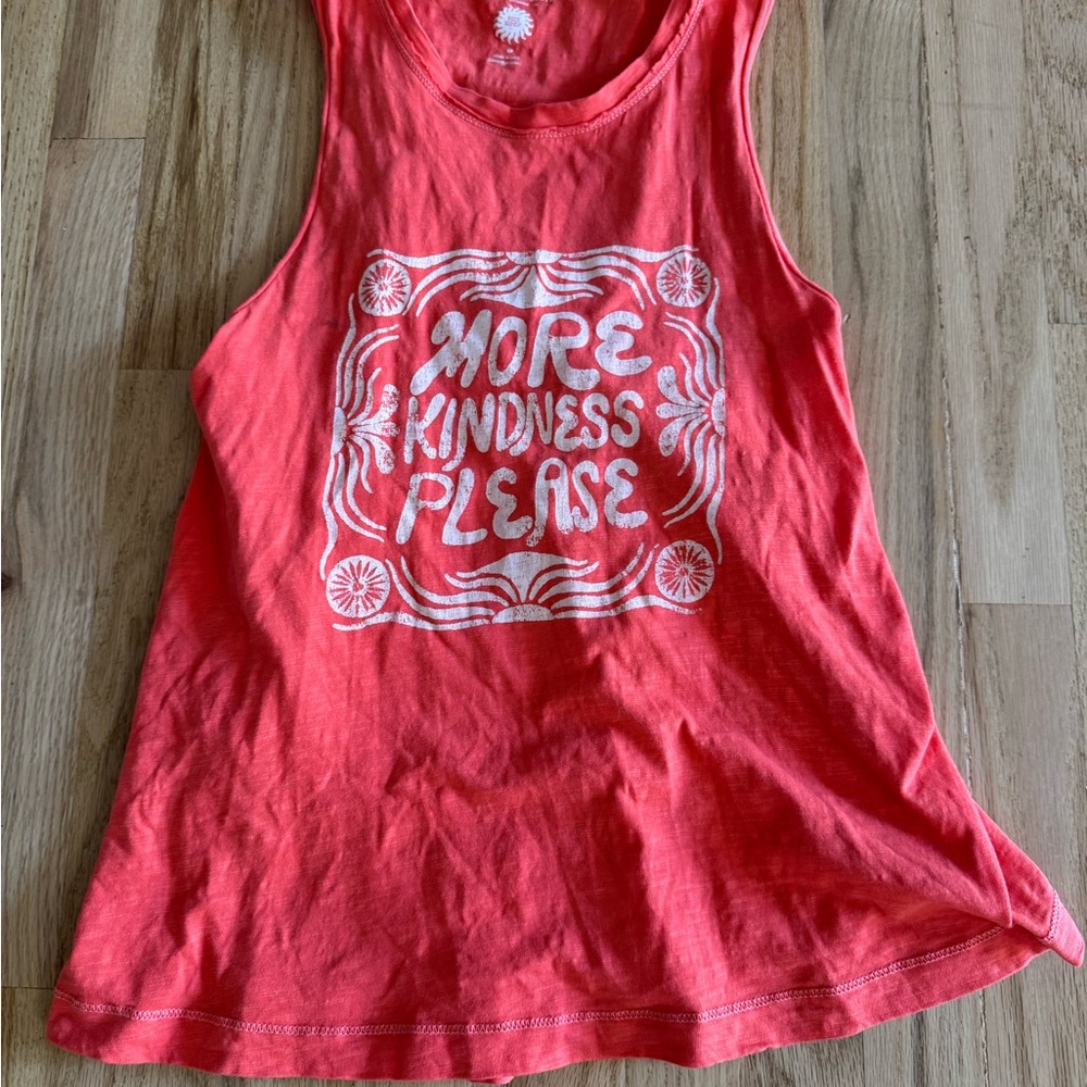 Anthropologie Red Tank Top with White Graphic